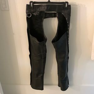 Womens motorcycle leather riding chaps